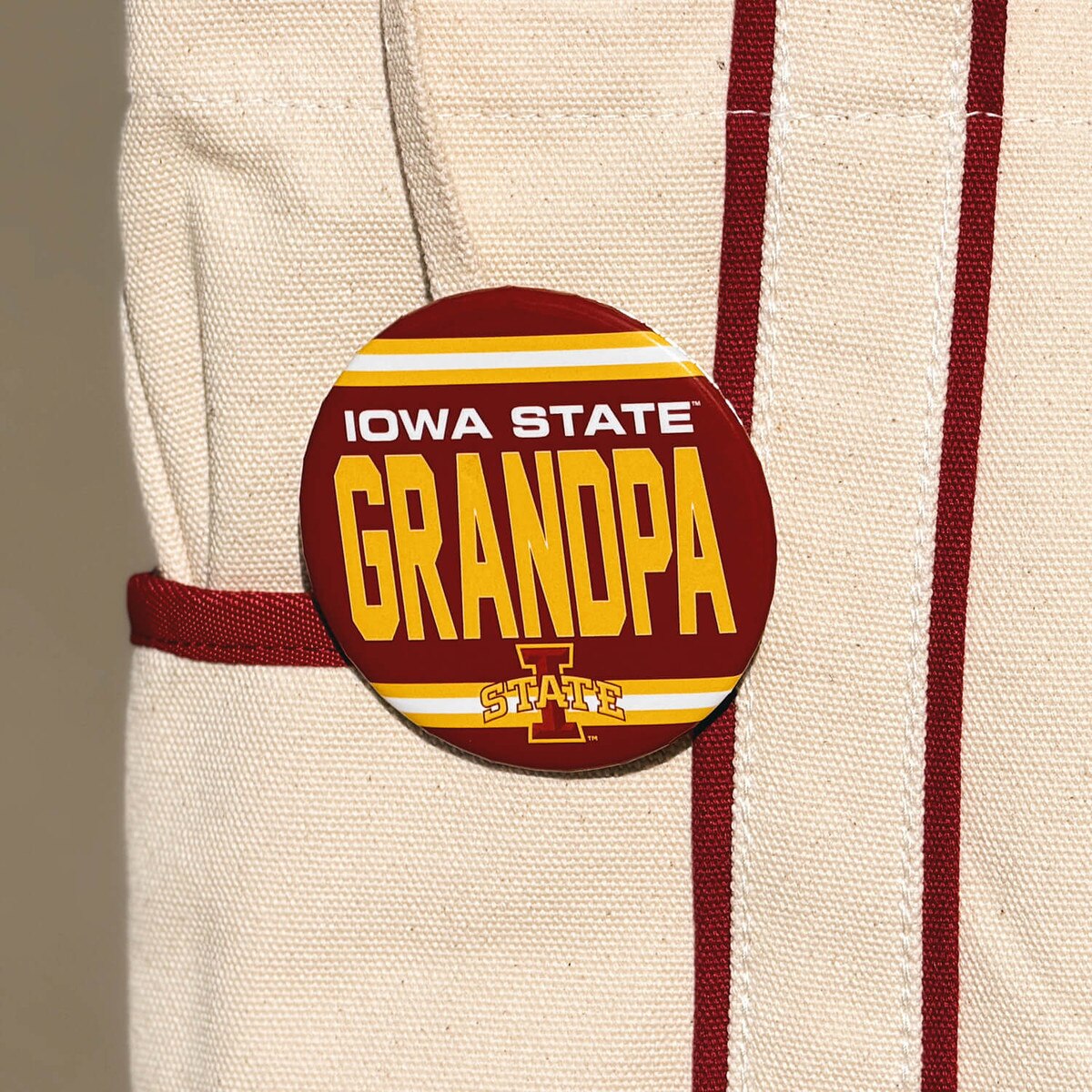 Iowa State Grandpa Pin 3-inch on bag